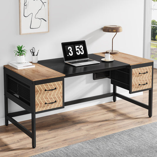 63" Computer Desk Executive Desk Writing Table with 4 Storage Drawers