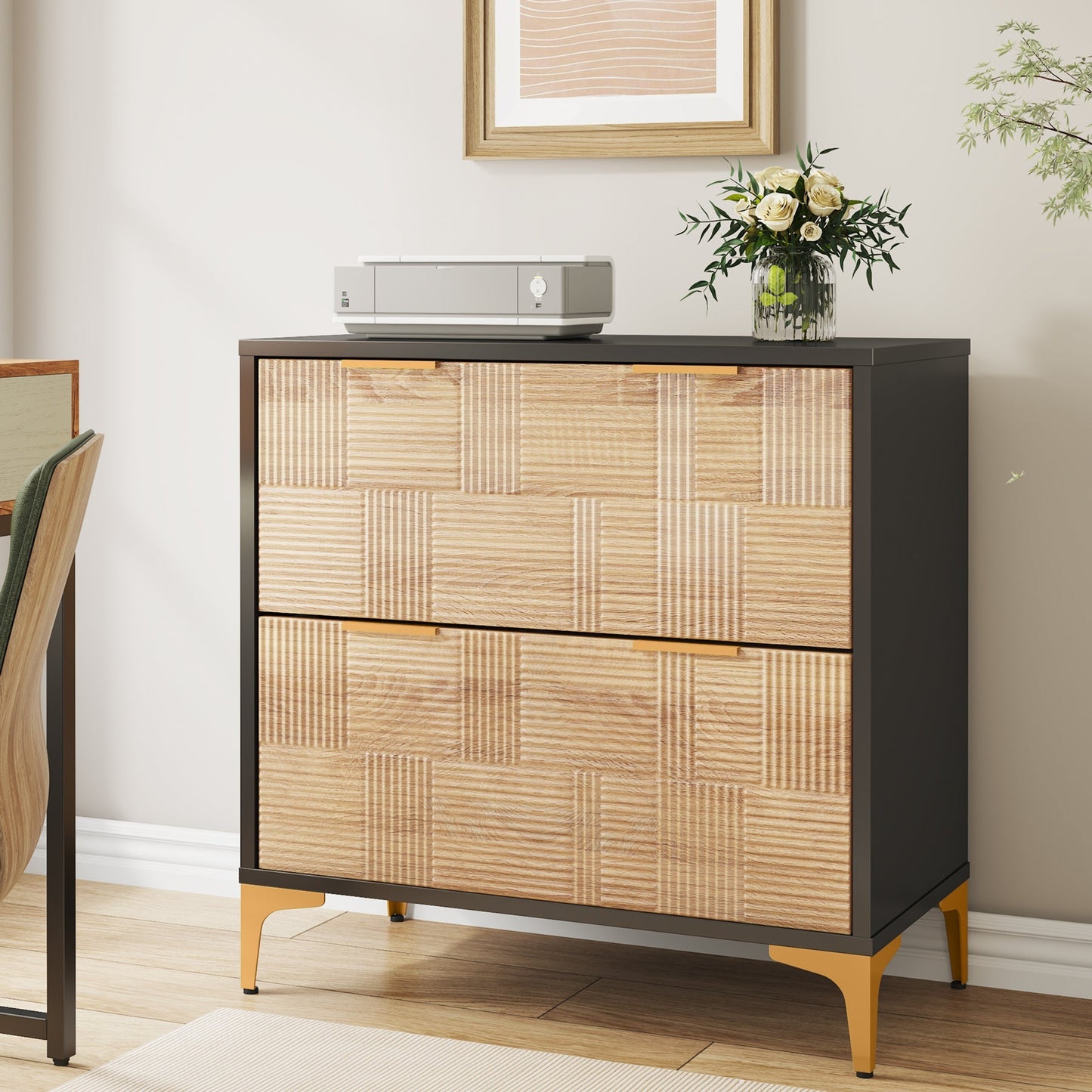 Modern Filing Cabinet with Adjustable Hanging Bar