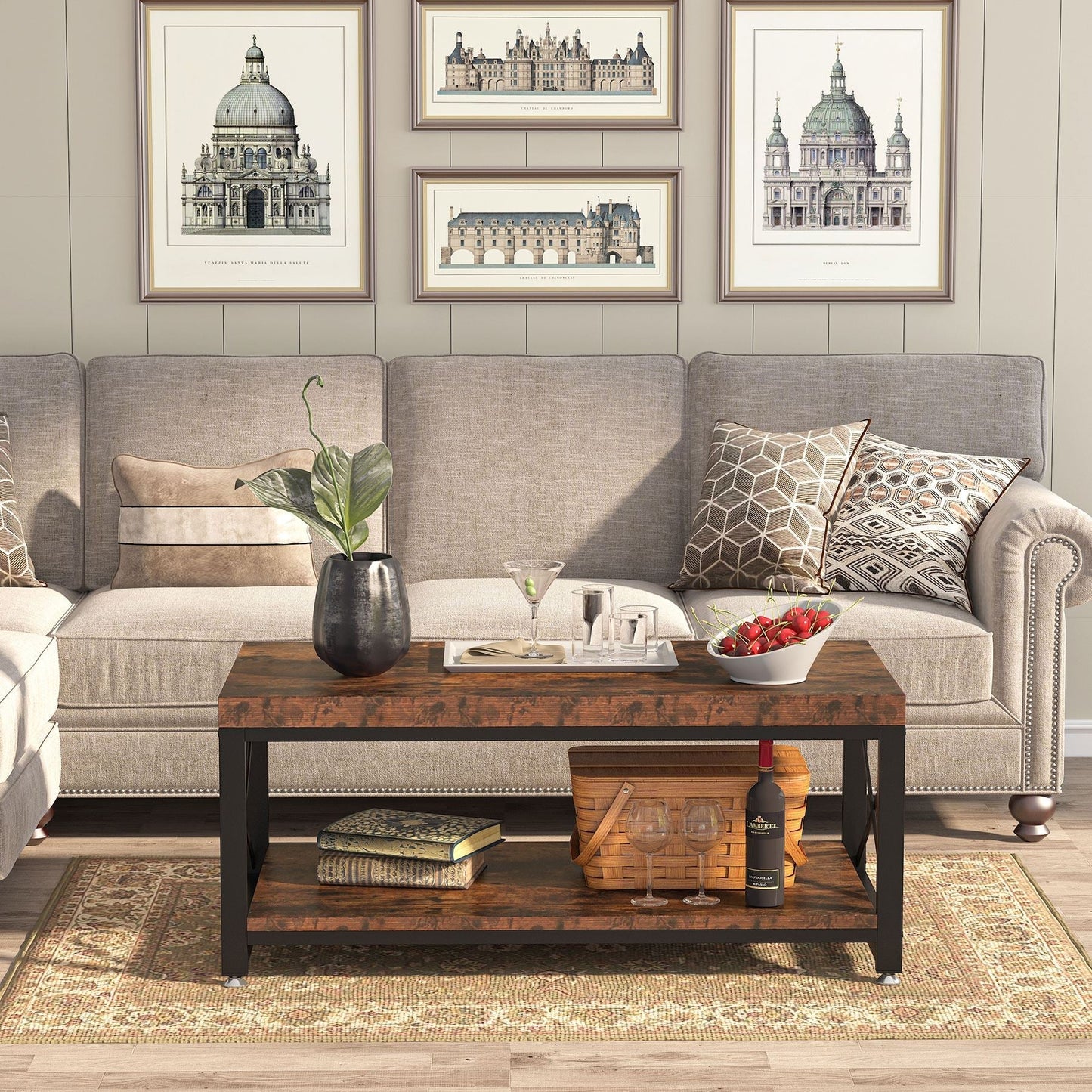 Cocktail Table with Storage Shelf