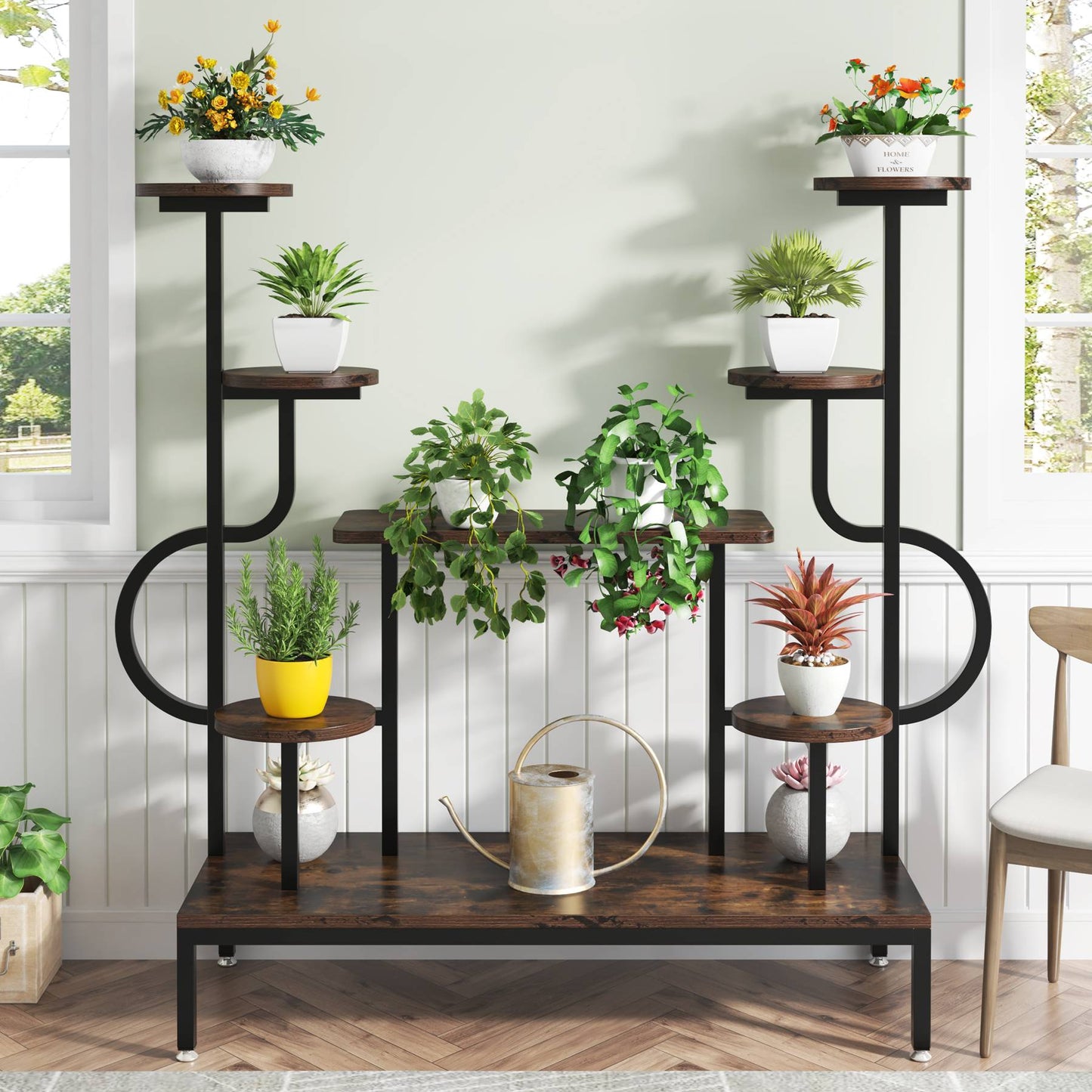 Plant Stand, Wood Potted Ladder Holder Flower Rack Shelves