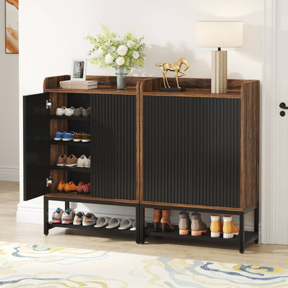 5-Tier Shoe Cabinet Shoe Rack Organizer with Doors for Entryway