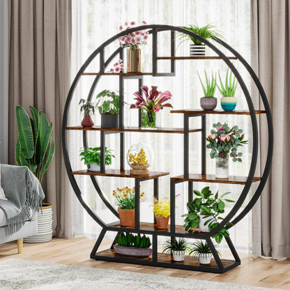 Round Plant Stand, 63" Flower Pot Plant Rack with 8 Shelves