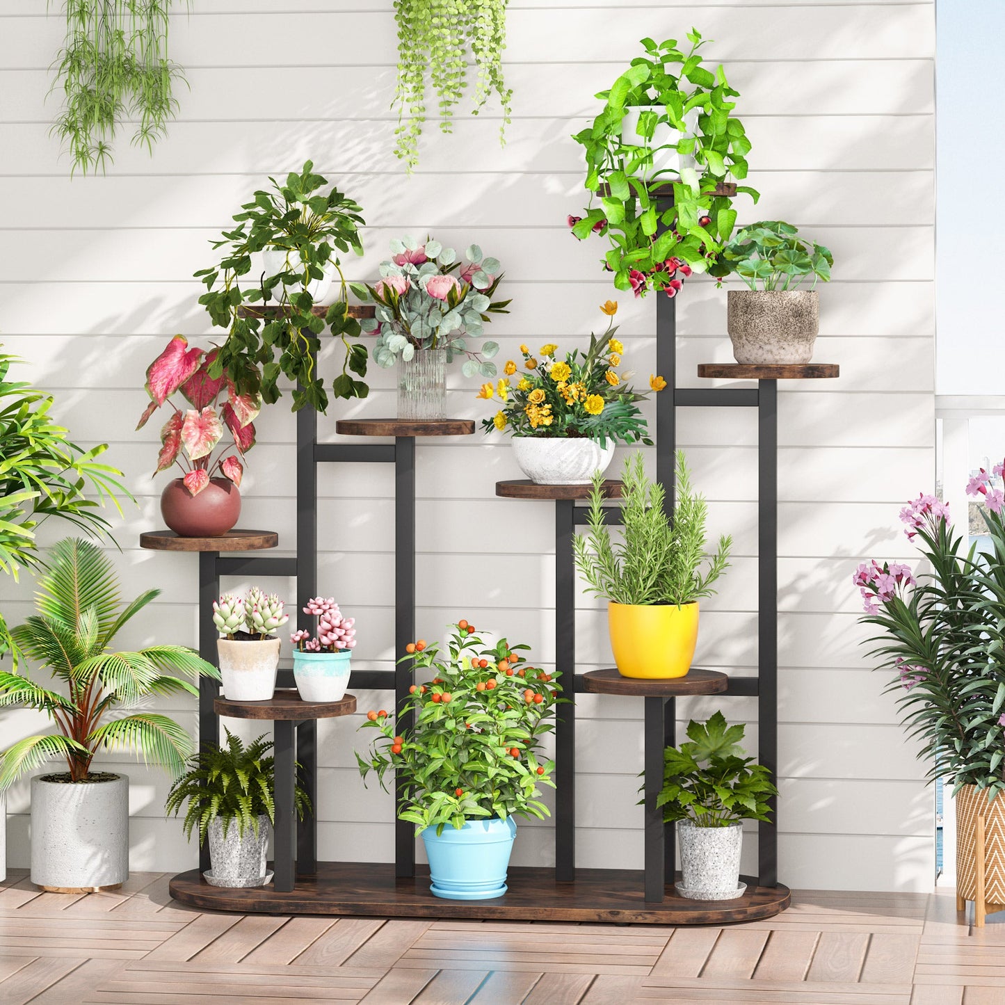 Multi-Tiered Plant Stand, 11 Potted Plant Shelf Flower Stands