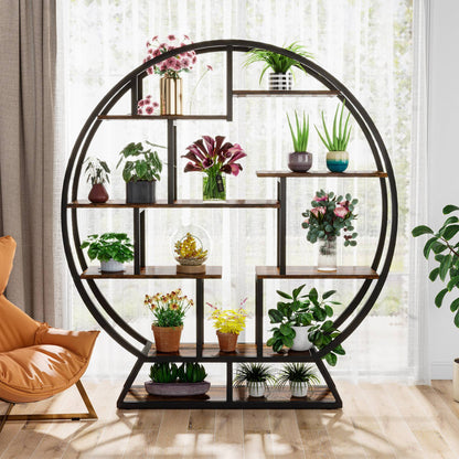 Round Plant Stand, 63" Flower Pot Plant Rack with 8 Shelves