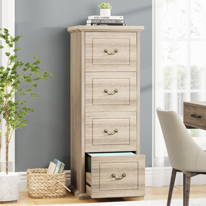 Vertical Wood Filing Cabinet with Lock