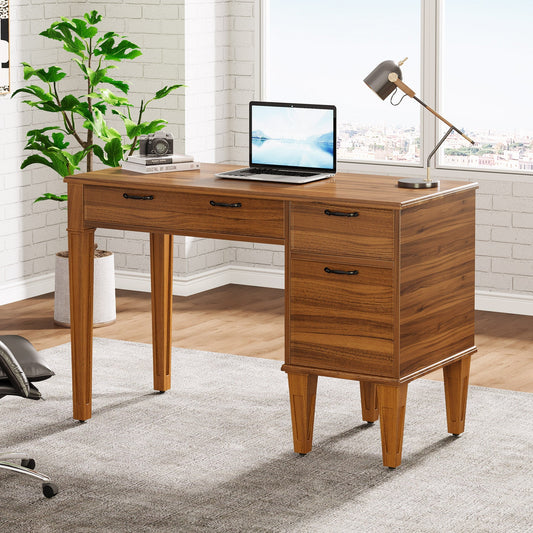 Rustic Office Desk With File Cabinet