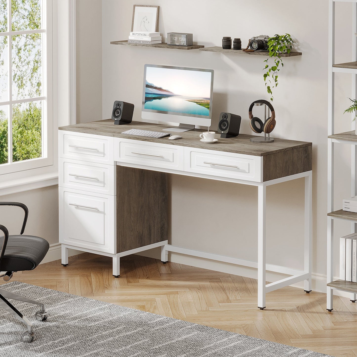 Home Office Desk With Storage Drawers