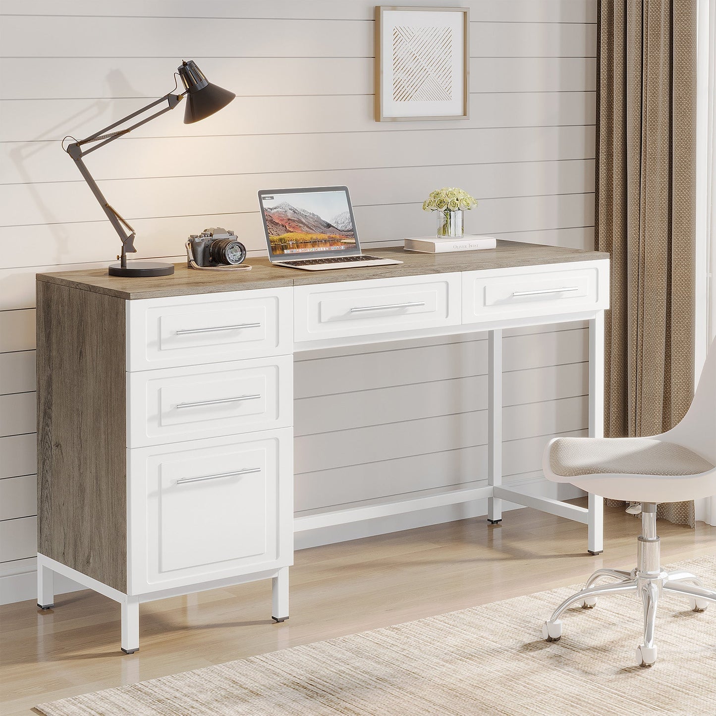 Home Office Desk With Storage Drawers