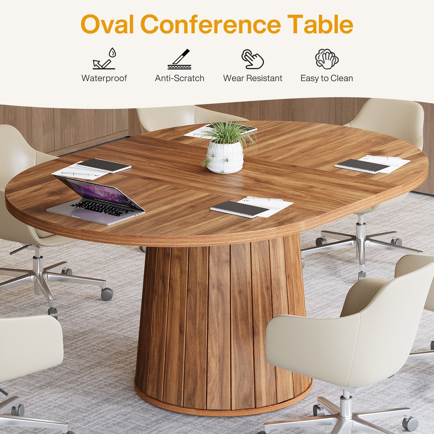 Wood Conference Table For 6 People