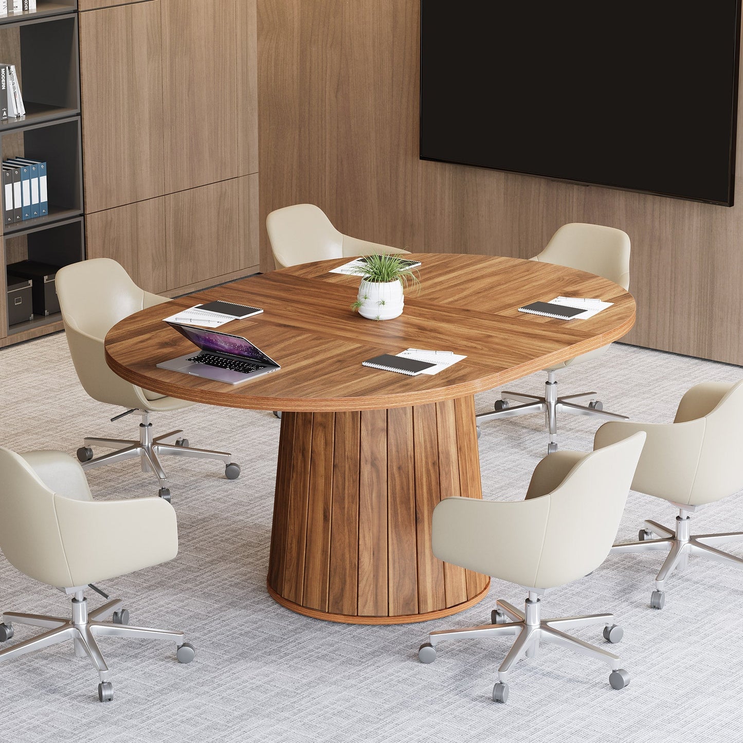 Wood Conference Table For 6 People