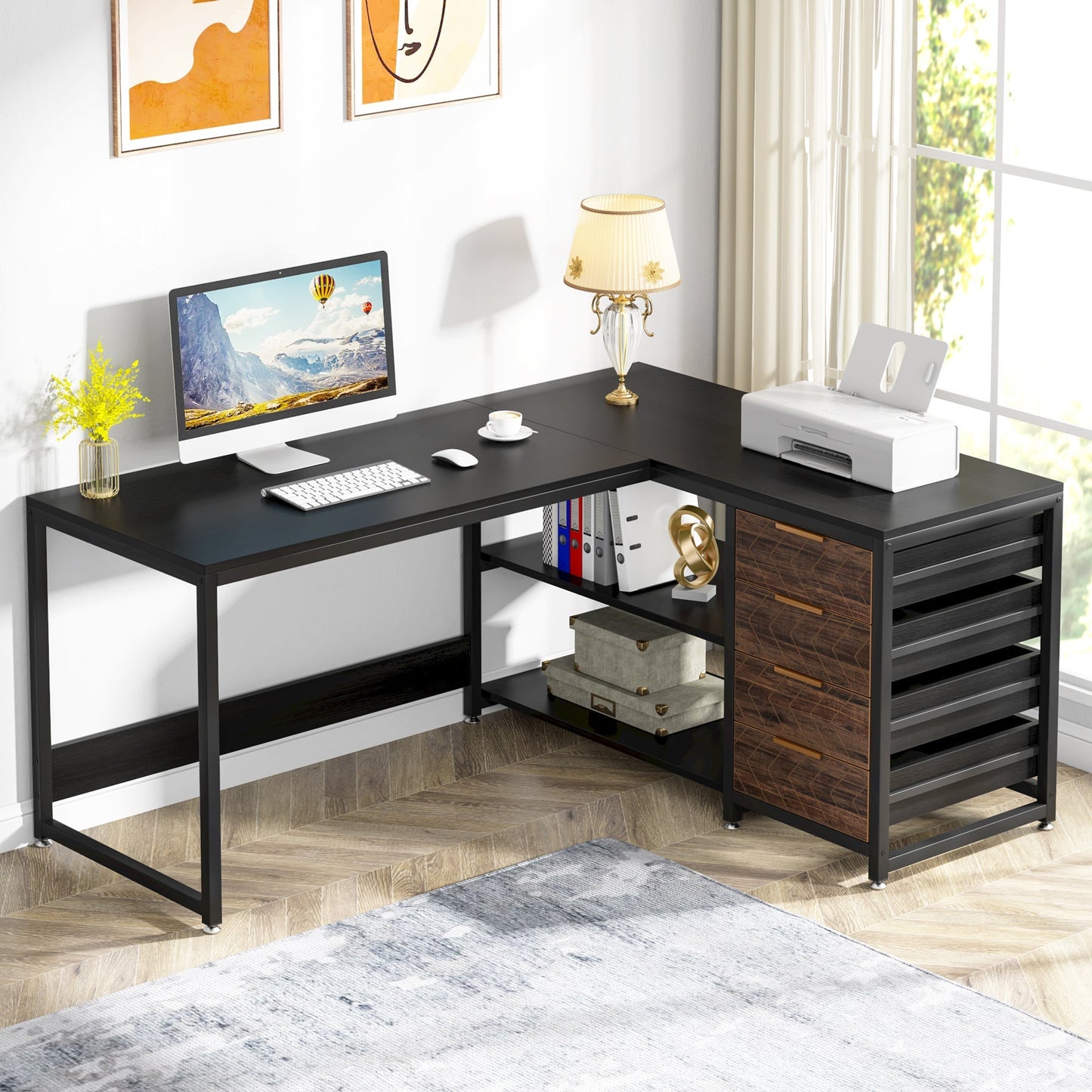 59" L-Shaped Desk