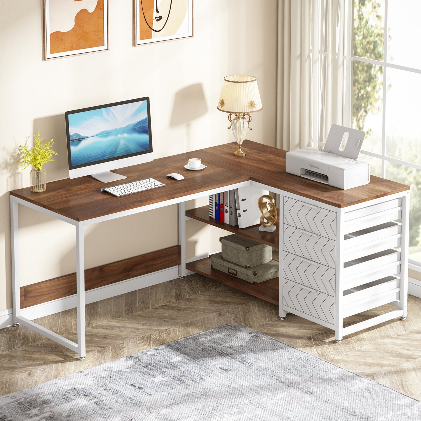 59" L-Shaped Desk