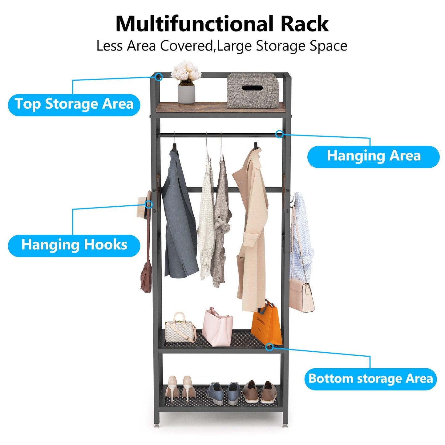 Small Entryway Coat Garments Rack