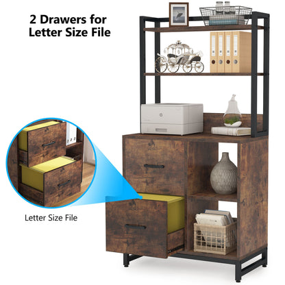 Industrial Vertical Filling Cabinet with Bookshelf