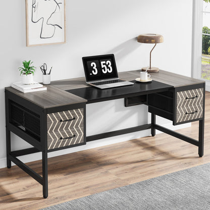 63" Computer Desk Executive Desk Writing Table with 4 Storage Drawers