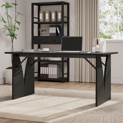 Wood Executive Desk Rectangular Writing Table