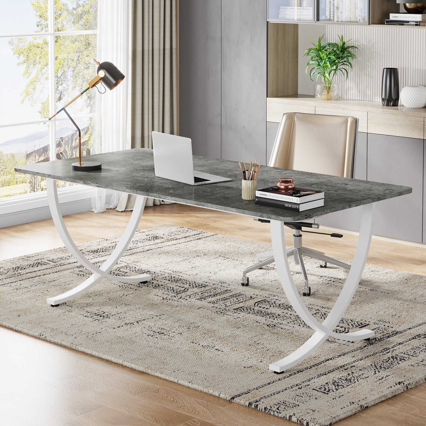 Faux Marble Computer Desk Meeting Table