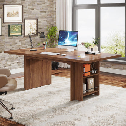 Large Wood Computer Writing Table with Storage