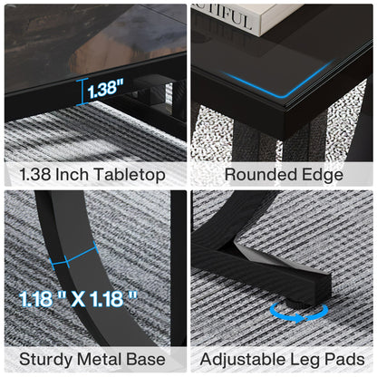 Modern Computer Desk with Metal Geometric Base