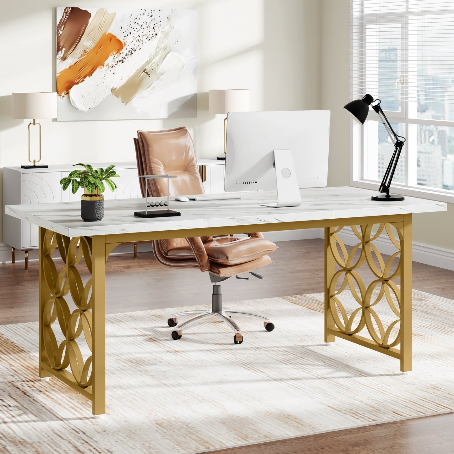 Modern Office Desk Conference Table for 4-6 People