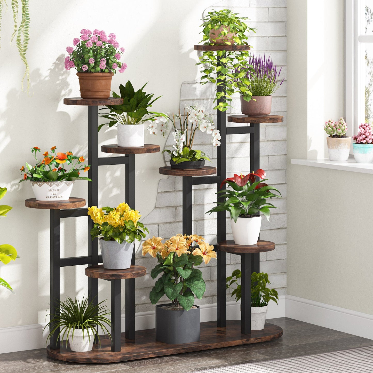 Multi-Tiered Plant Stand, 11 Potted Plant Shelf Flower Stands