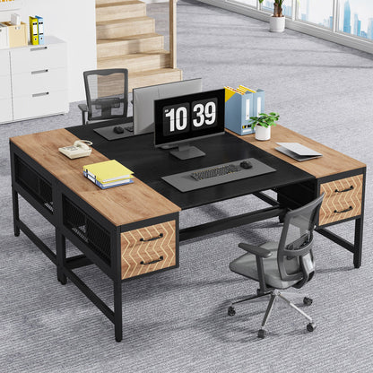 63" Computer Desk Executive Desk Writing Table with 4 Storage Drawers