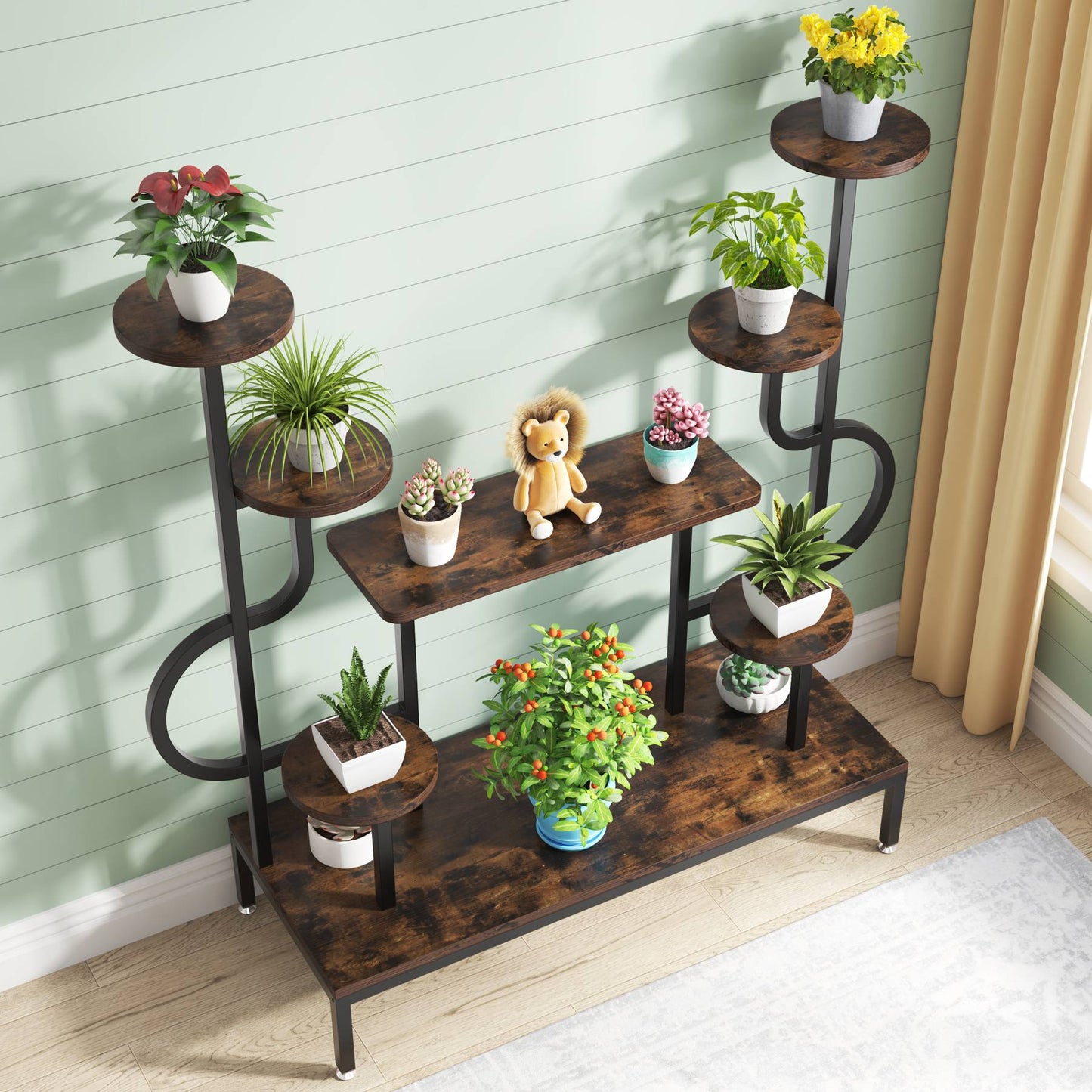 Plant Stand, Wood Potted Ladder Holder Flower Rack Shelves