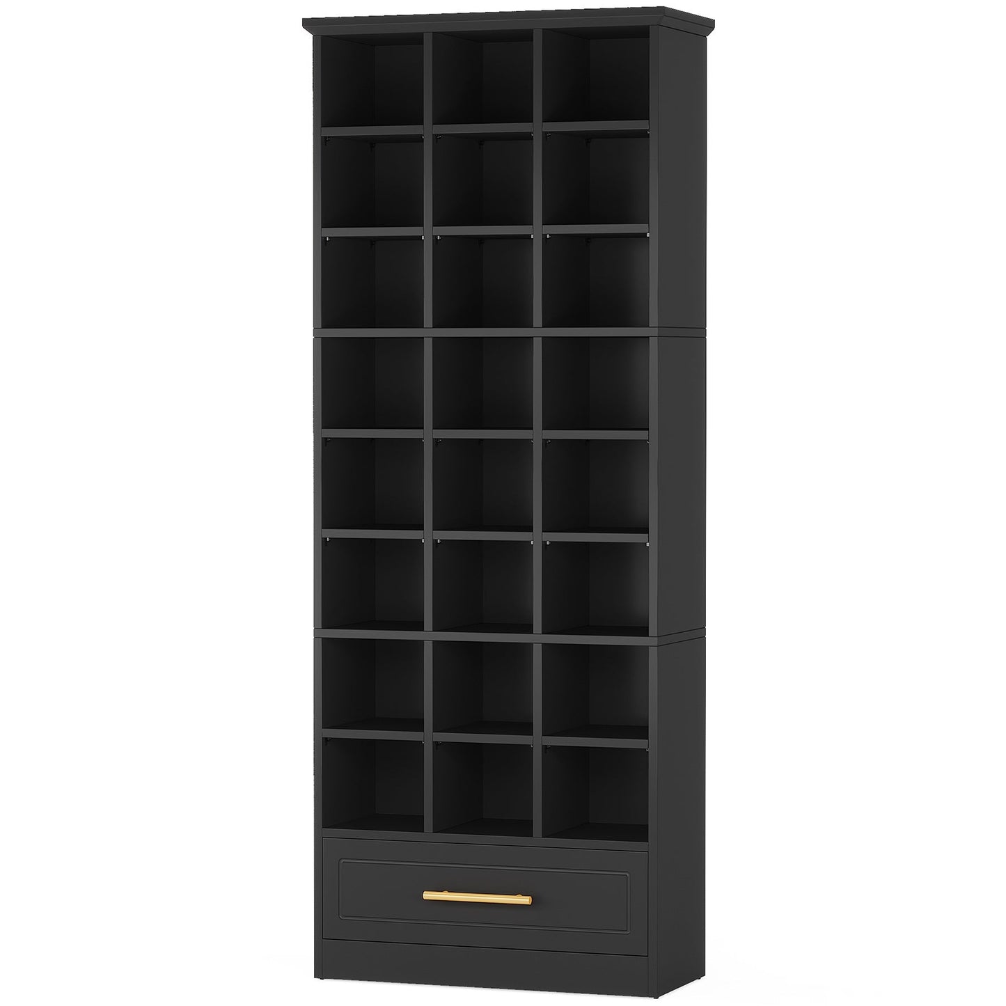 71" Shoe Rack, Freestanding Wooden 9-Tier Shoe Storage Cabinet