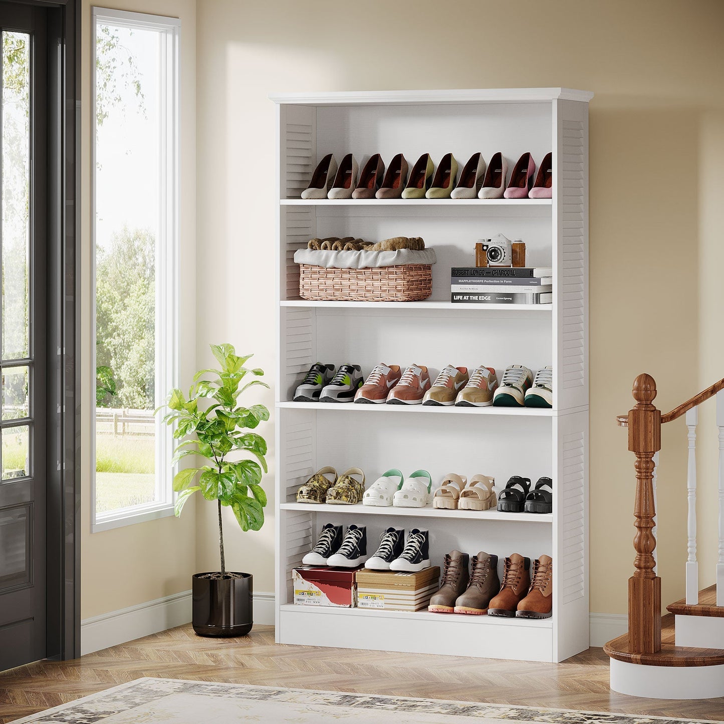 71.6" Shoe Cabinet, 5-Tier 25 Pairs Shoe Storage Racks