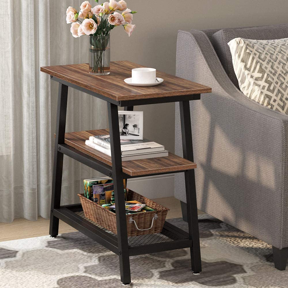 Vintage Bed Side Table with Storage Shelf