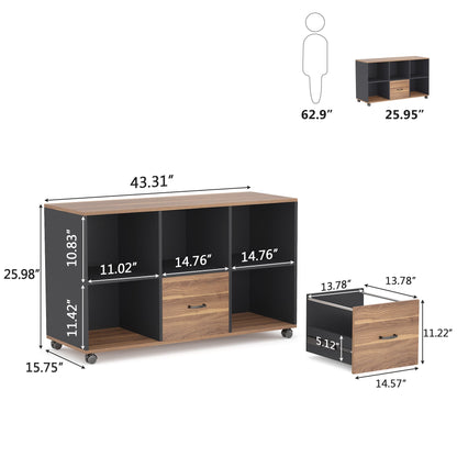 Mobile Filing Storage Cabinet for Letter Size