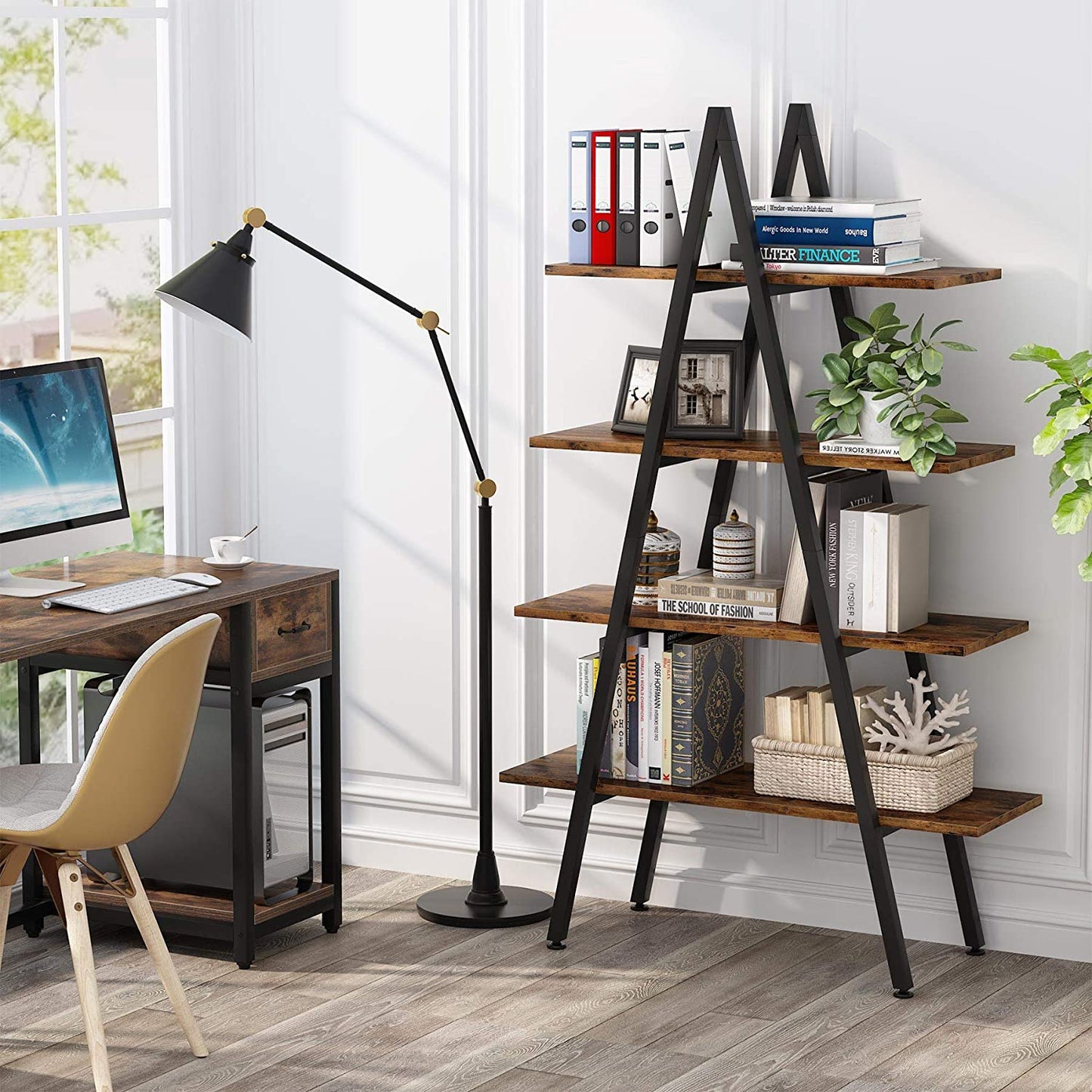 A-Shaped Bookcase Display Shelf