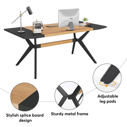 63" Executive Desk Computer Office Desk with X-Shape Frame