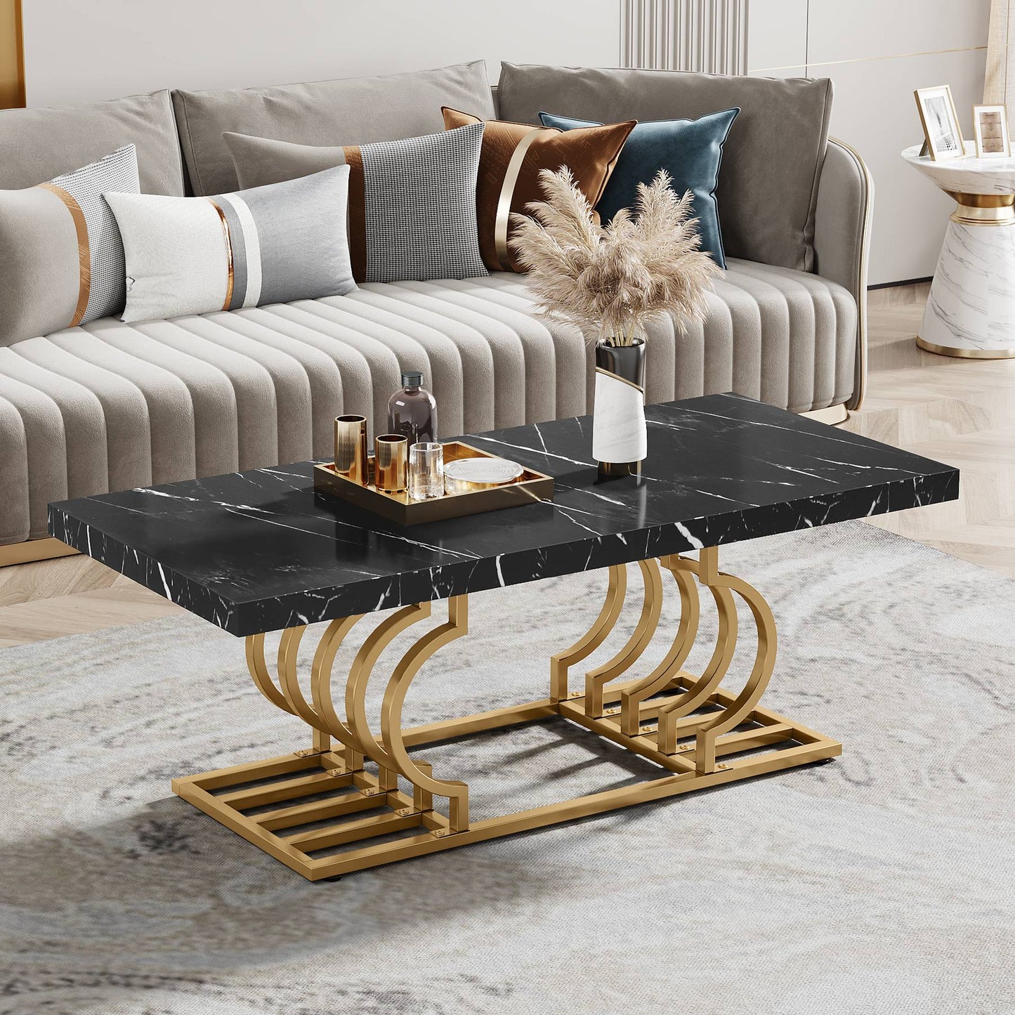 Faux Marble Cocktail Table