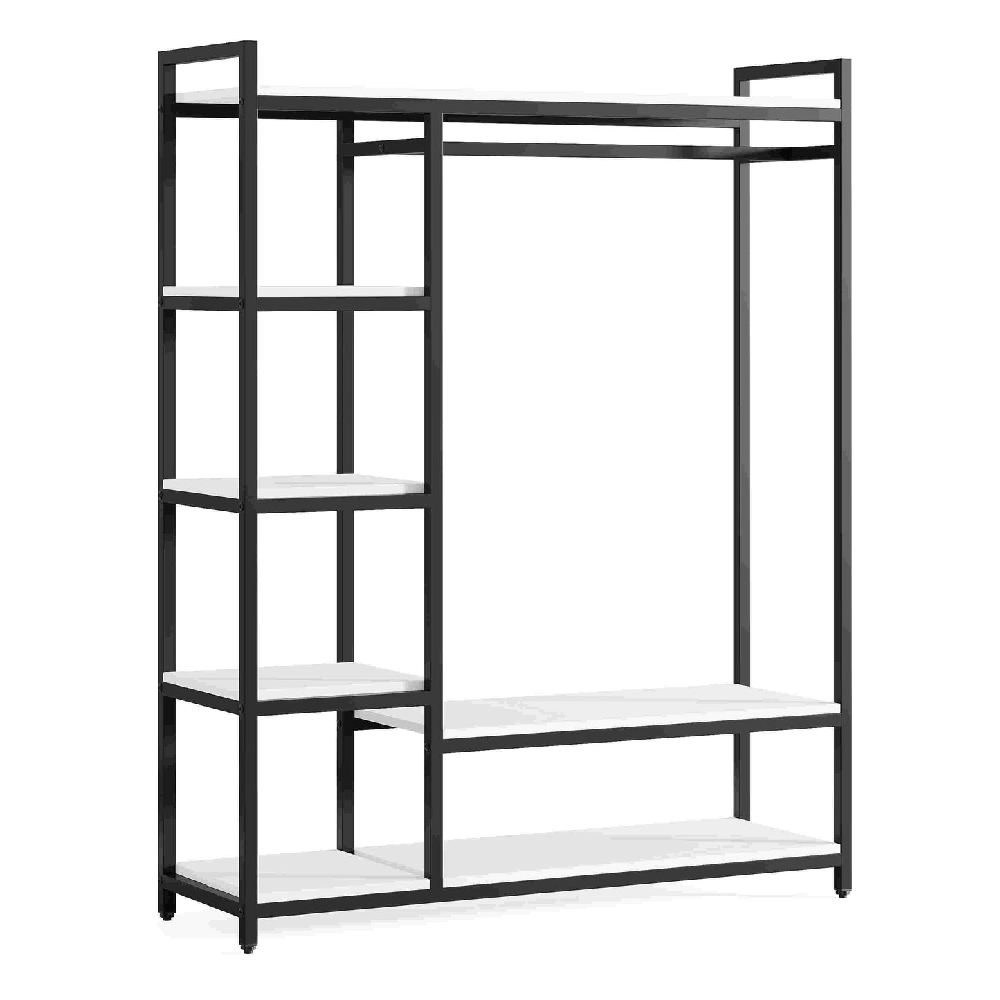 Closet Organizer with 6 Shelves and Hanging Bar