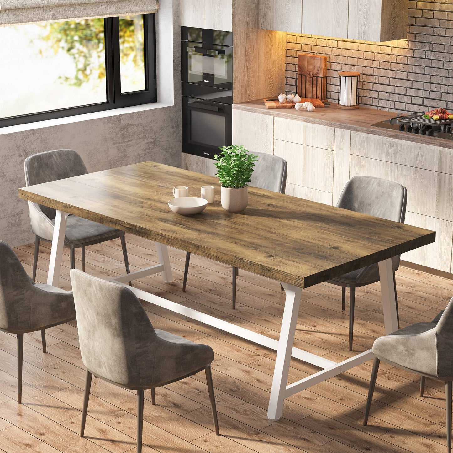 Rectangular Wood Kitchen Table