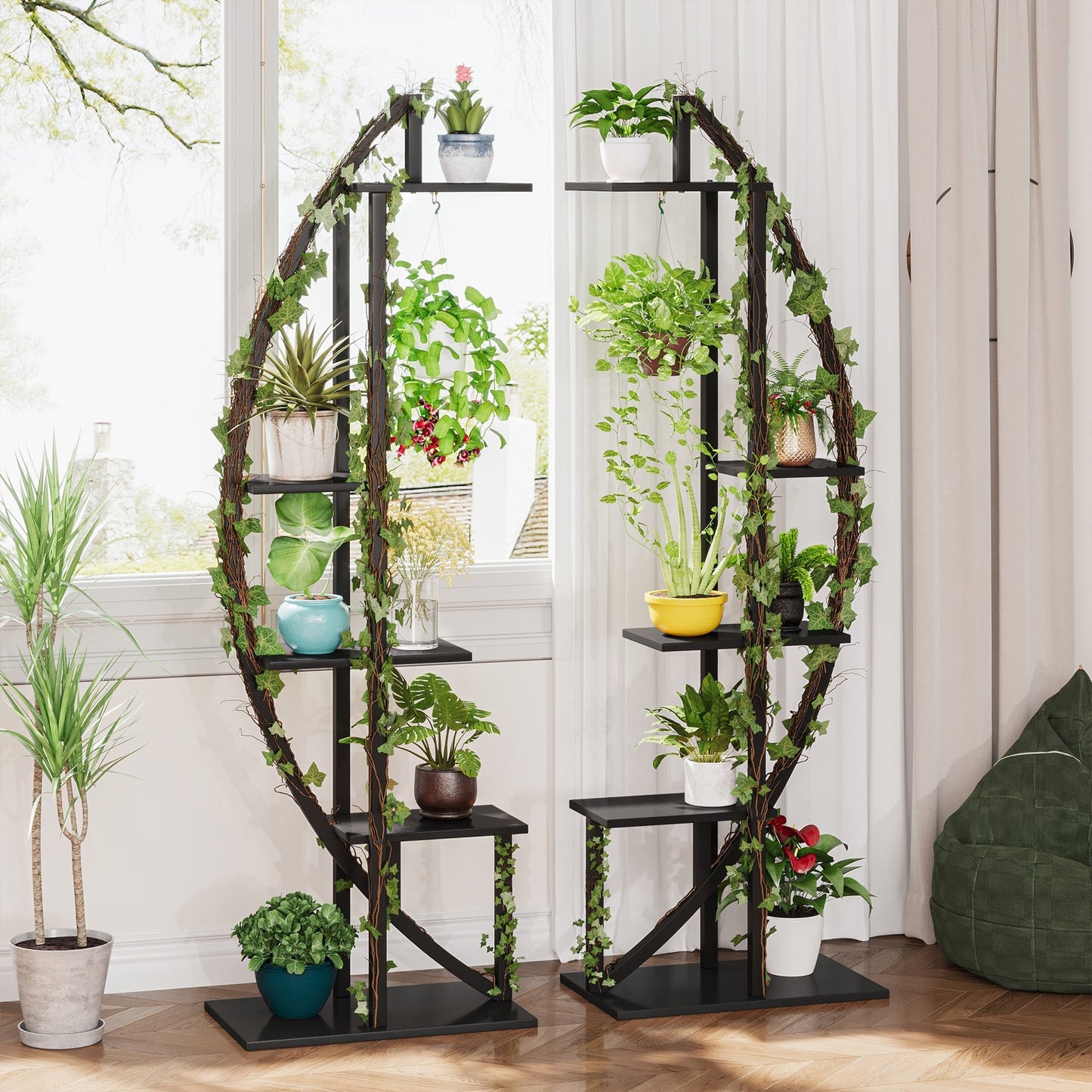 Curved Plant Stand Pack of 2, 5-Tier Flower Display Shelf