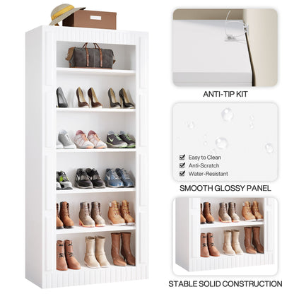 Freestanding Shoe Cabinet, 6-Tier Shoe Storage Rack