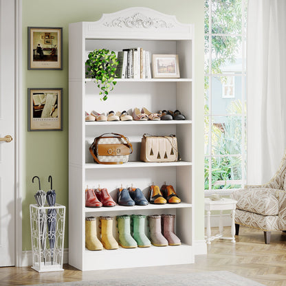 Freestanding Shoe Cabinet, 72.8" Wood 5 Tiers Shoe Storage Rack