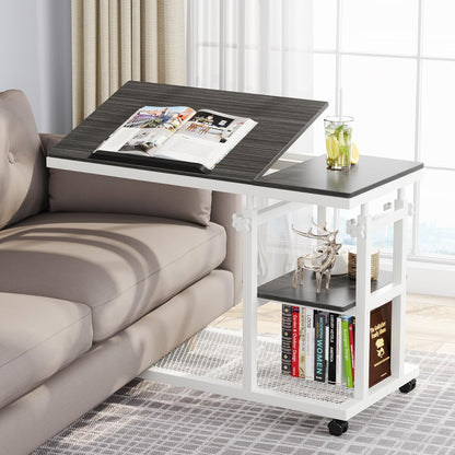 Mobile Side Table with Tiltable Drawing Board