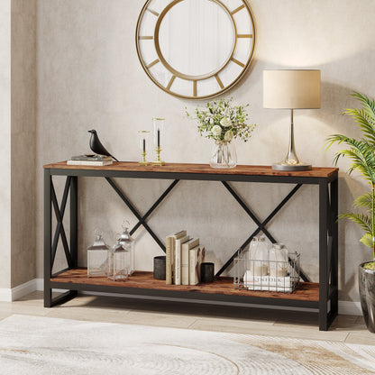 Entry Sofa Table with Open Storage Shelf