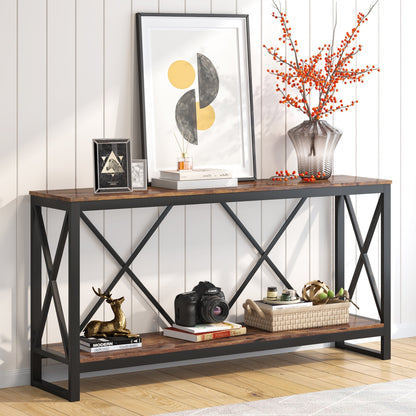 Entry Sofa Table with Open Storage Shelf