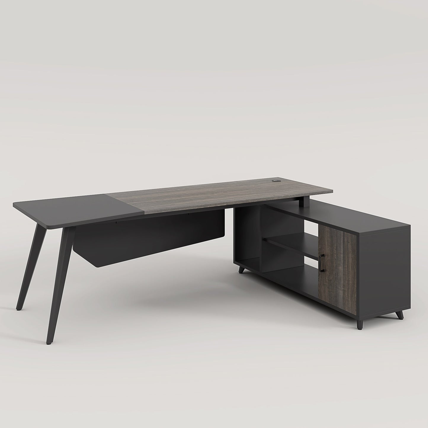 L-Shaped Desk with File Cabinet