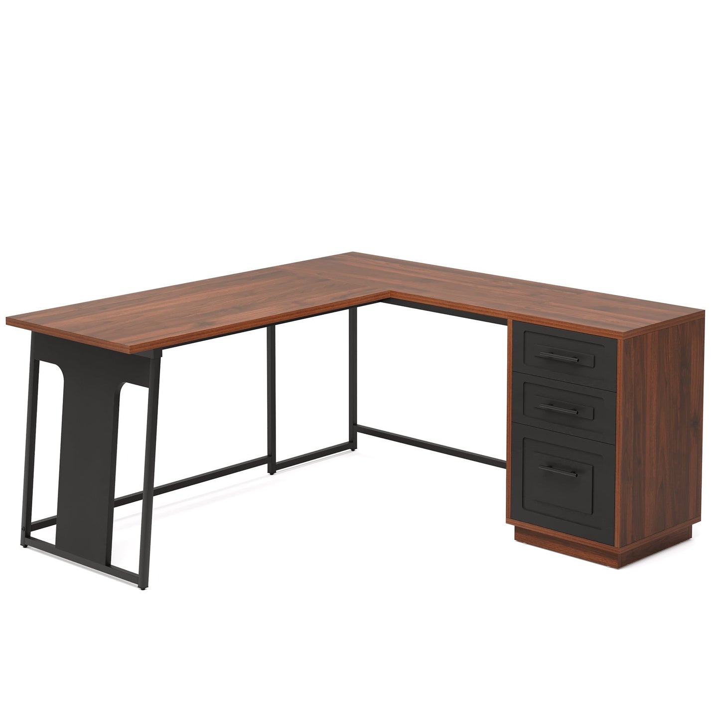 Corner Desk with File Drawer Storage