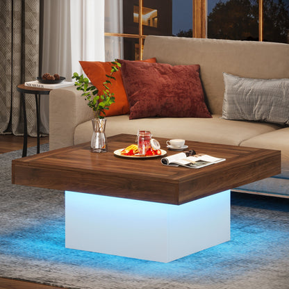 Square Coffee Table with LED Light