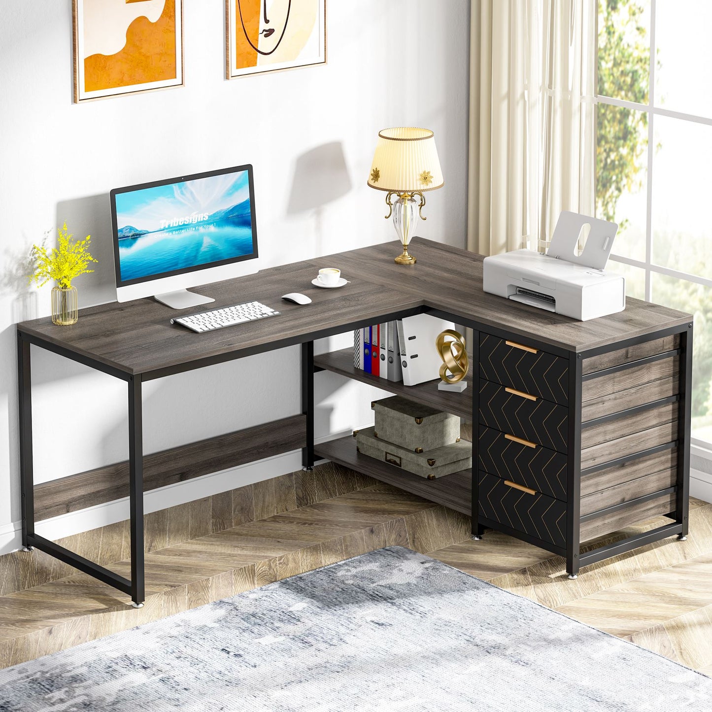 59" L-Shaped Desk