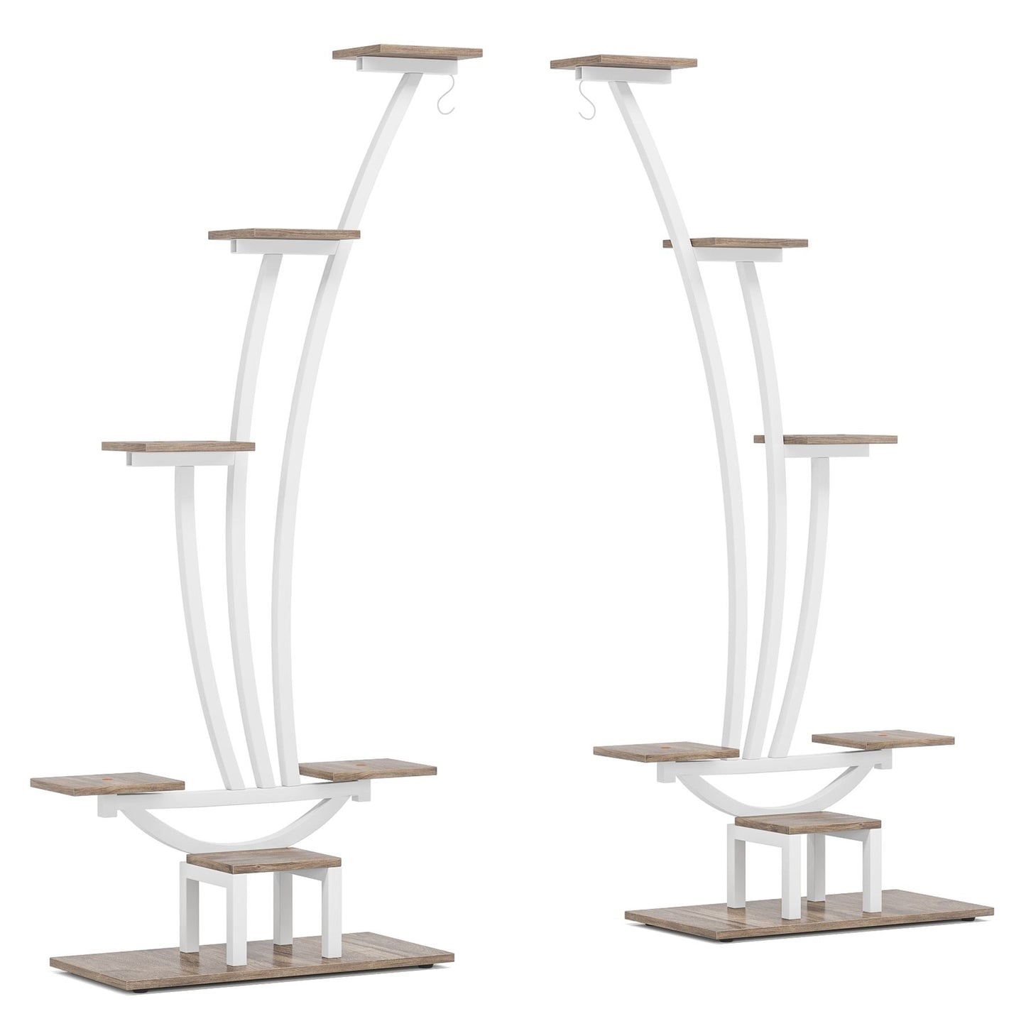 Plant Stand, Metal Curved Display Shelf