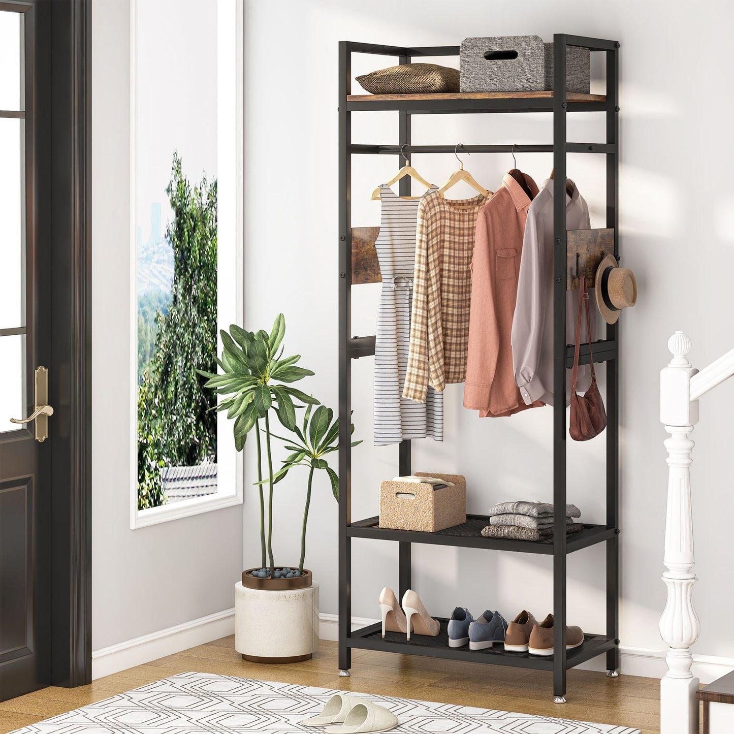 Small Entryway Coat Garments Rack