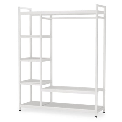 Closet Organizer with 6 Shelves and Hanging Bar