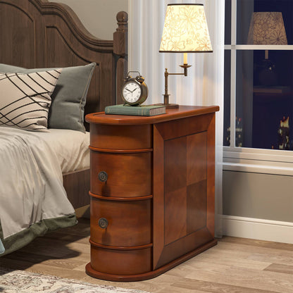 Side Table Nightstand with 2 Drawers